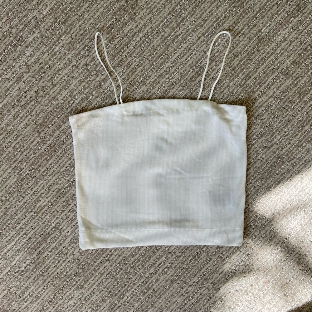 American eagle ribbed thin strap crop top